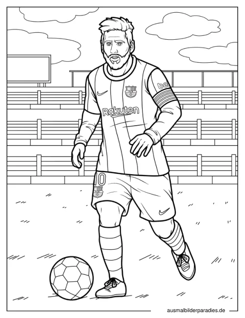Messi Ausmalbild 18 - kostenlos zum Ausdrucken