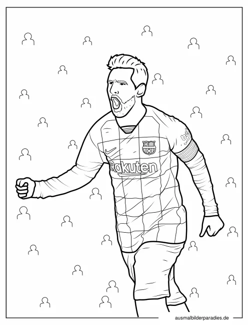 Messi Ausmalbild 19 - kostenlos zum Ausdrucken