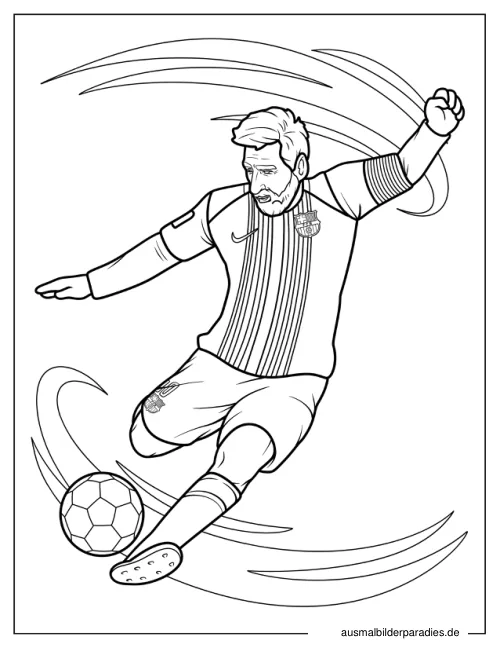 Messi Ausmalbild 23 - kostenlos zum Ausdrucken