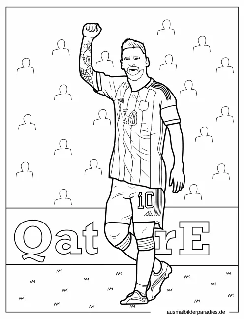 Messi Ausmalbild 26 - kostenlos zum Ausdrucken