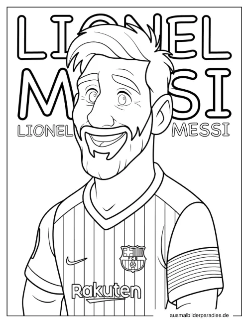 Messi Ausmalbild 3 - kostenlos zum Ausdrucken
