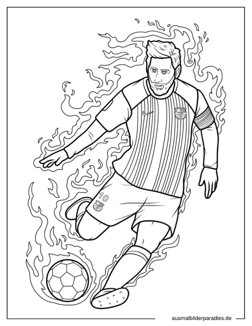 Messi Ausmalbild 32 - kostenlos zum Ausdrucken