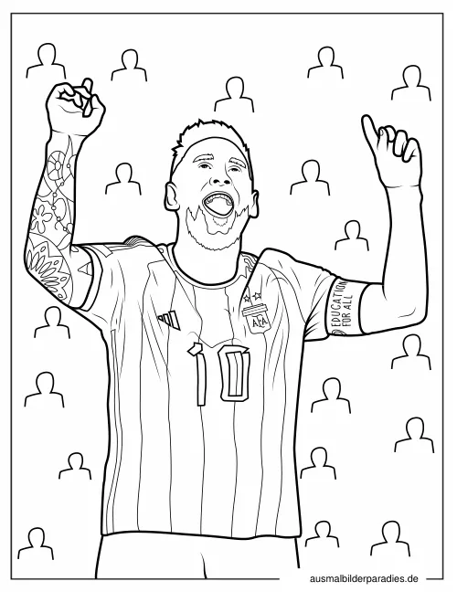 Messi Ausmalbild 34 - kostenlos zum Ausdrucken