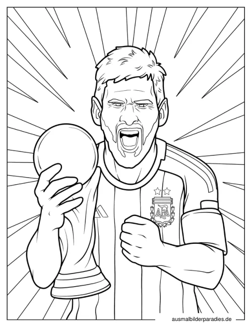 Messi Ausmalbild 35 - kostenlos zum Ausdrucken
