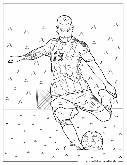 Messi Ausmalbild 5 - kostenlos zum Ausdrucken