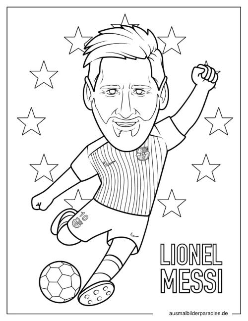 Messi Ausmalbild 9 - kostenlos zum Ausdrucken