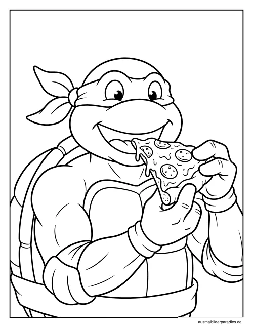 Ninja Turtles Ausmalbild 14 als Gratis-PDF Ninja Turtles Ausmalbild 14 - kostenlos zum Ausdrucken