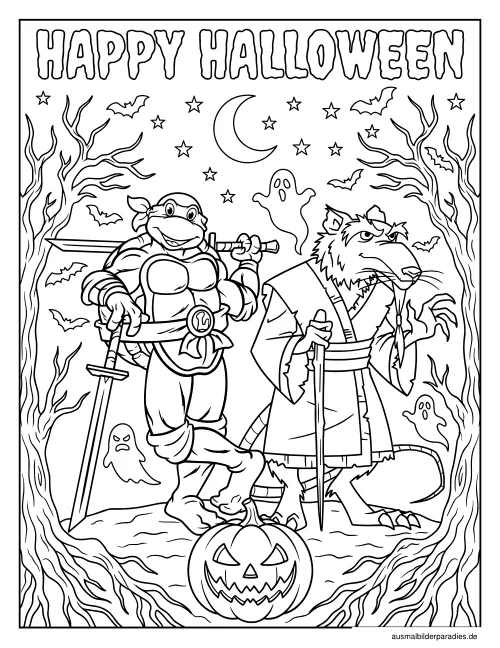Ninja Turtles Ausmalbild 22 als Gratis-PDF Ninja Turtles Ausmalbild 22 - kostenlos zum Ausdrucken