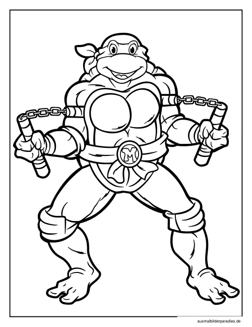 Ninja Turtles Ausmalbild 23 als Gratis-PDF Ninja Turtles Ausmalbild 23 - kostenlos zum Ausdrucken
