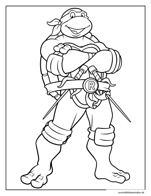 Ninja Turtles Ausmalbild 25 als Gratis-PDF Ninja Turtles Ausmalbild 25 - kostenlos zum Ausdrucken