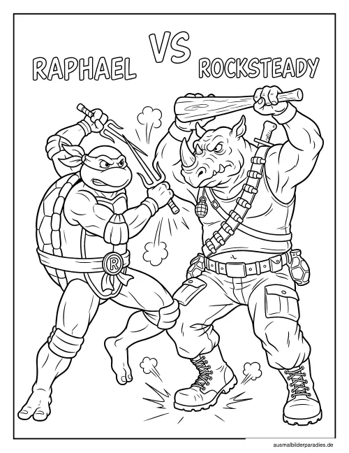 Ninja Turtles Ausmalbild 26 als Gratis-PDF Ninja Turtles Ausmalbild 26 - kostenlos zum Ausdrucken