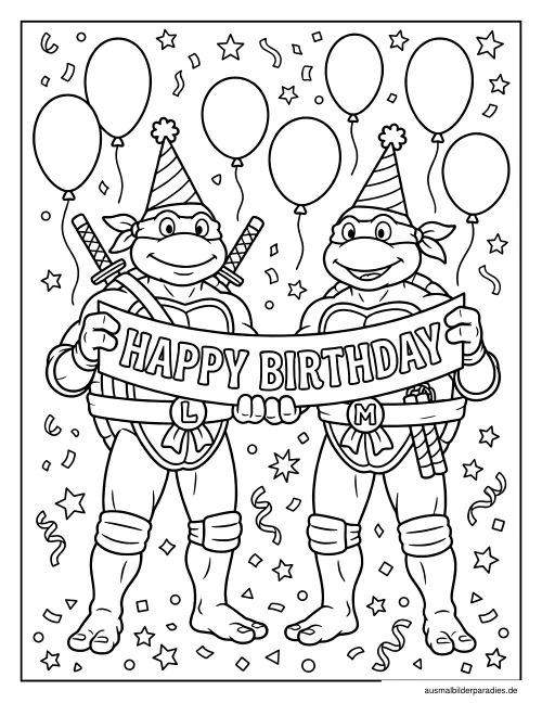 Ninja Turtles Ausmalbild 30 als Gratis-PDF Ninja Turtles Ausmalbild 30 - kostenlos zum Ausdrucken