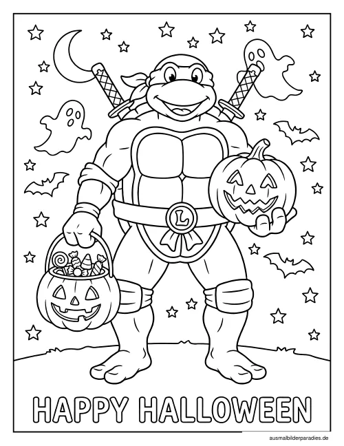 Ninja Turtles Ausmalbild 32 als Gratis-PDF Ninja Turtles Ausmalbild 32 - kostenlos zum Ausdrucken
