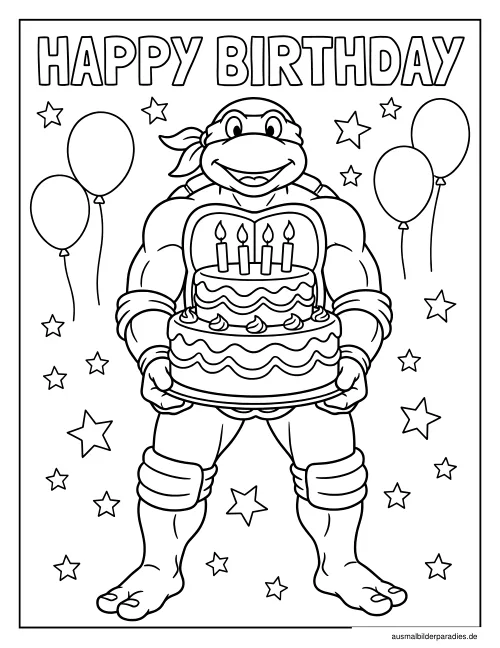 Ninja Turtles Ausmalbild 33 als Gratis-PDF Ninja Turtles Ausmalbild 33 - kostenlos zum Ausdrucken