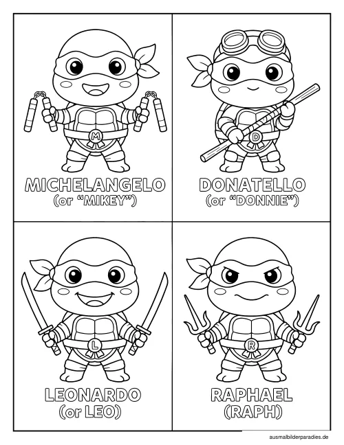 Ninja Turtles Ausmalbild 36 als Gratis-PDF Ninja Turtles Ausmalbild 36 - kostenlos zum Ausdrucken