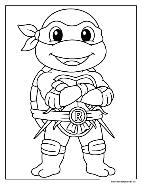 Ninja Turtles Ausmalbild 4 als Gratis-PDF Ninja Turtles Ausmalbild 4 - kostenlos zum Ausdrucken