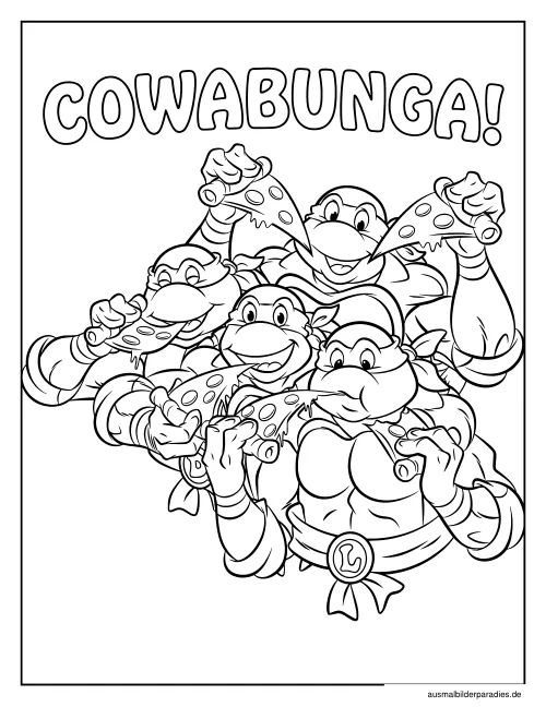 Ninja Turtles Ausmalbild 7 als Gratis-PDF Ninja Turtles Ausmalbild 7 - kostenlos zum Ausdrucken