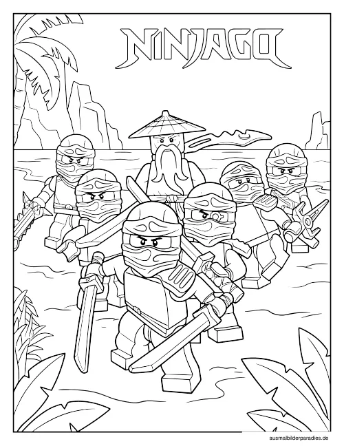 Ninjago Ausmalbild 4 - kostenlos zum Ausdrucken