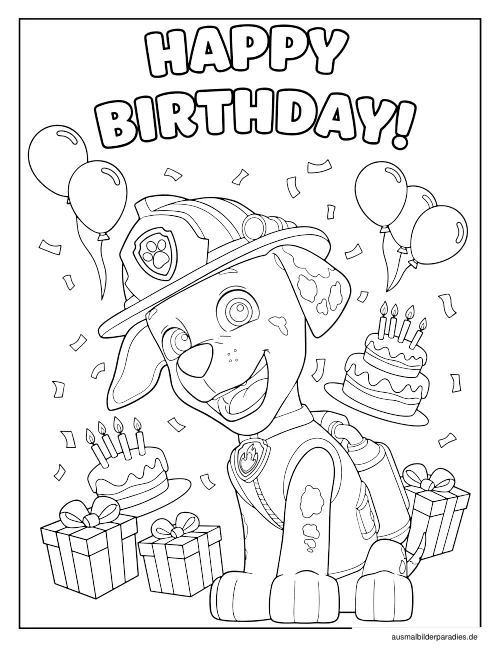 Paw Patrol Ausmalbild 11 - kostenlos zum Ausdrucken