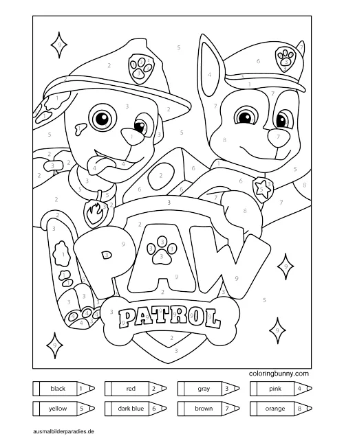 Paw Patrol Ausmalbild 30 - kostenlos zum Ausdrucken