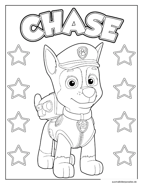 Paw Patrol Ausmalbild 4 - kostenlos zum Ausdrucken