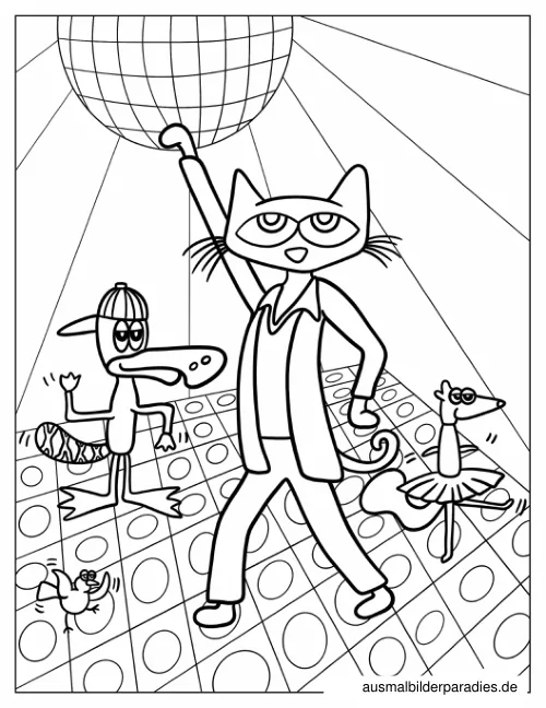Pete the Cat Ausmalbild 11 - kostenlos zum Ausdrucken