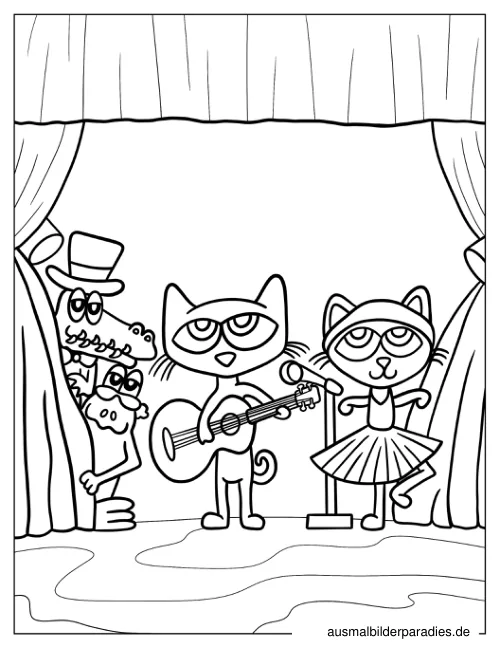 Pete the Cat Ausmalbild 12 - kostenlos zum Ausdrucken