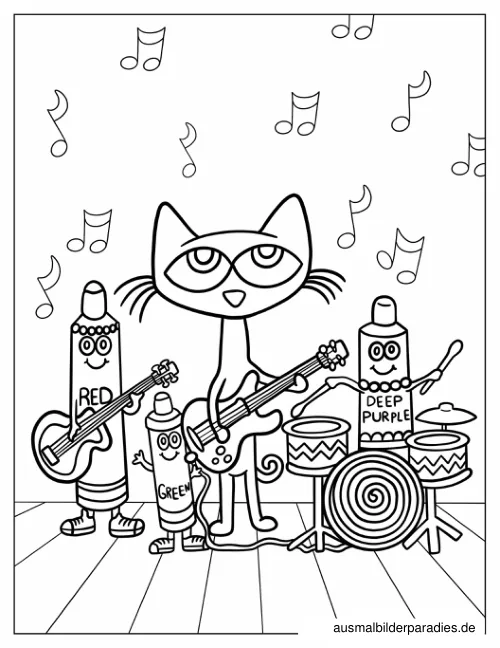 Pete the Cat Ausmalbild 13 - kostenlos zum Ausdrucken