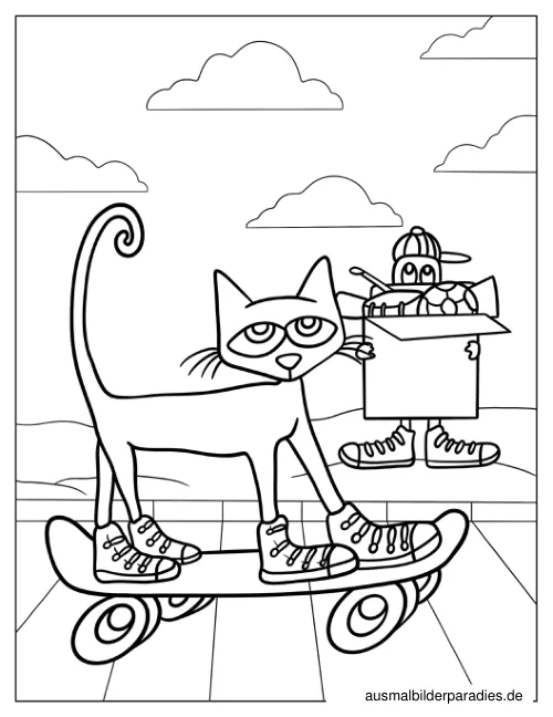 Pete the Cat Ausmalbild 15 - kostenlos zum Ausdrucken