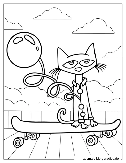 Pete the Cat Ausmalbild 21 - kostenlos zum Ausdrucken