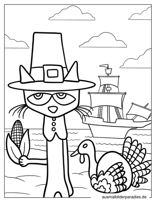 Pete the Cat Ausmalbild 22 - kostenlos zum Ausdrucken