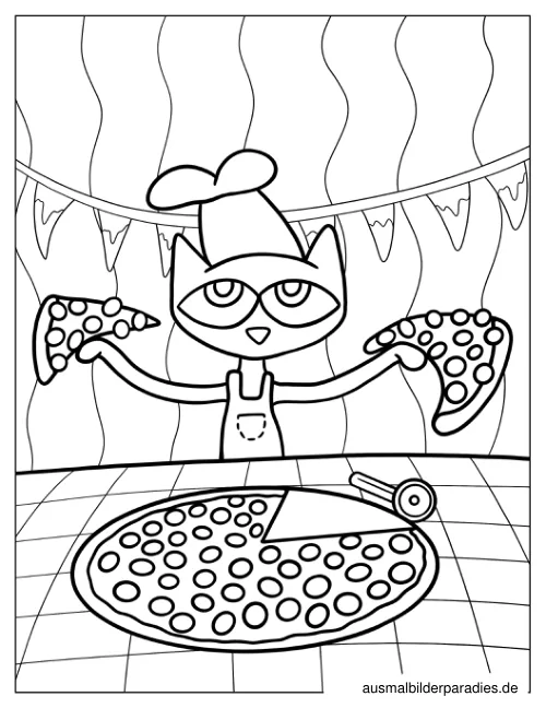 Pete the Cat Ausmalbild 4 - kostenlos zum Ausdrucken