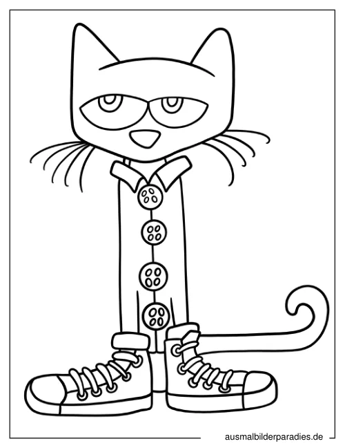 Pete the Cat Ausmalbild 6 - kostenlos zum Ausdrucken
