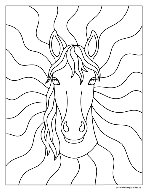 Pferde Ausmalbild 24 - kostenlos zum Ausdrucken