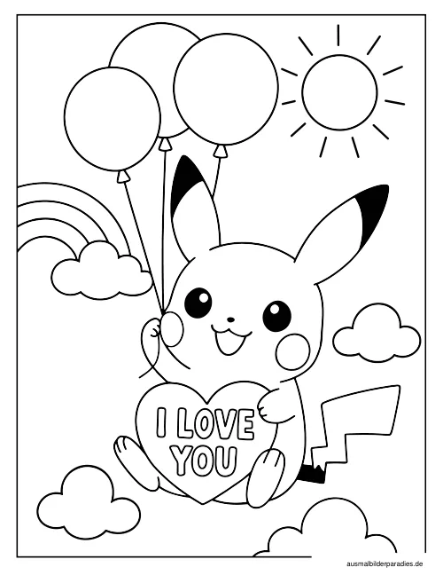 Pikachu Ausmalbilder kostenlos zum Ausdrucken