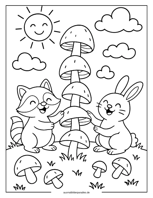 Pilz Ausmalbild 11 - kostenlos zum Ausdrucken