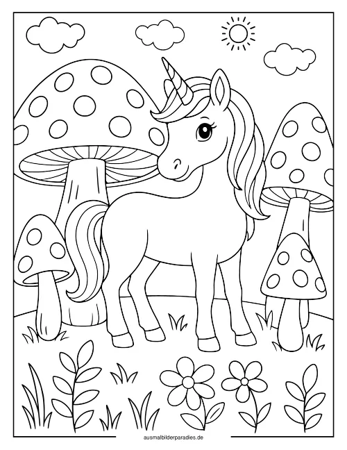 Pilz Ausmalbild 12 - kostenlos zum Ausdrucken
