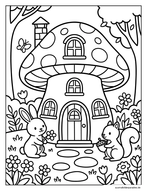 Pilz Ausmalbild 14 - kostenlos zum Ausdrucken