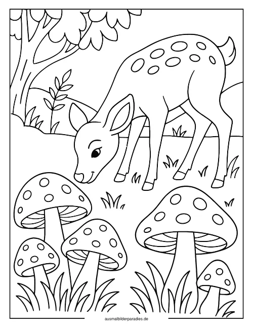 Pilz Ausmalbild 15 - kostenlos zum Ausdrucken