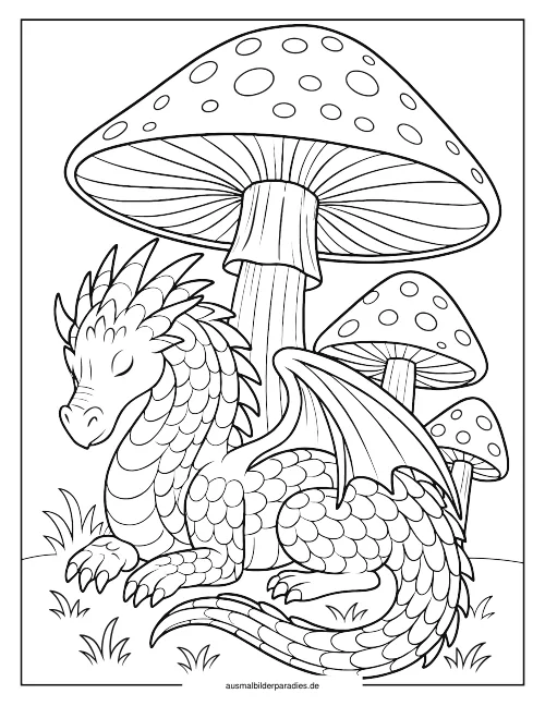 Pilz Ausmalbild 17 - kostenlos zum Ausdrucken