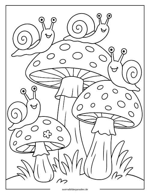 Pilz Ausmalbild 19 - kostenlos zum Ausdrucken