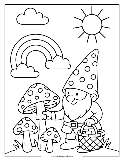 Pilz Ausmalbild 21 - kostenlos zum Ausdrucken
