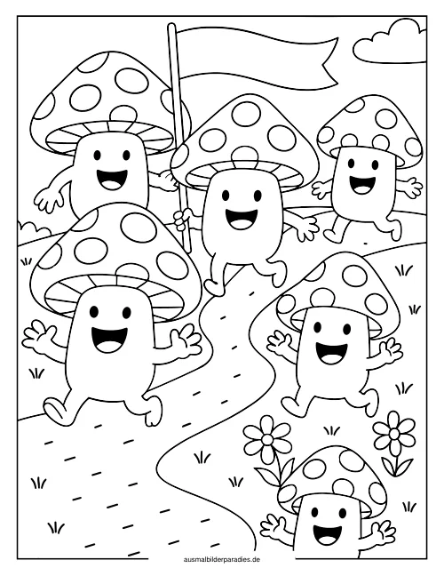 Pilz Ausmalbild 23 - kostenlos zum Ausdrucken