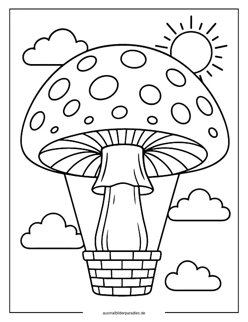 Pilz Ausmalbild 27 - kostenlos zum Ausdrucken