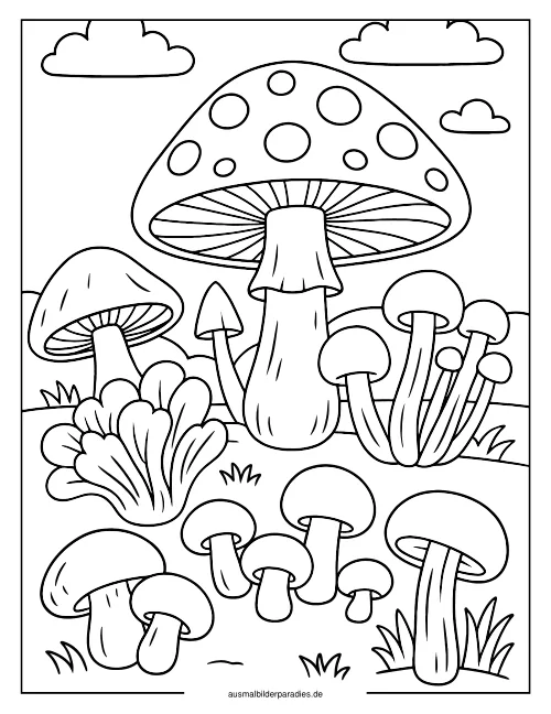 Pilz Ausmalbild 29 - kostenlos zum Ausdrucken