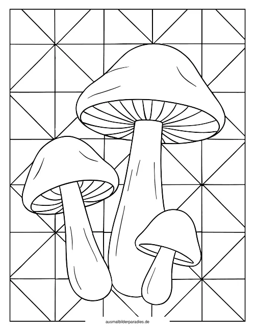 Pilz Ausmalbild 32 - kostenlos zum Ausdrucken