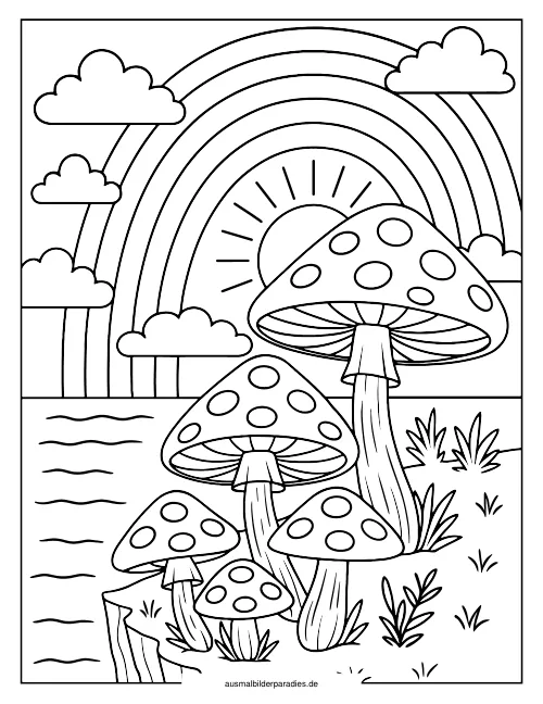 Pilz Ausmalbild 33 - kostenlos zum Ausdrucken