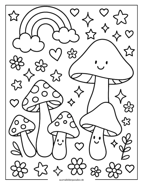 Pilz Ausmalbild 36 - kostenlos zum Ausdrucken