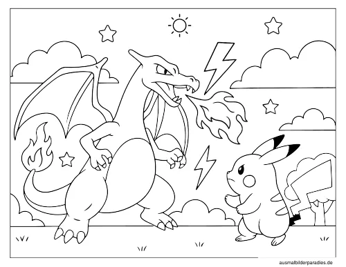 Pokémon Ausmalbild 5 - kostenlos zum Ausdrucken