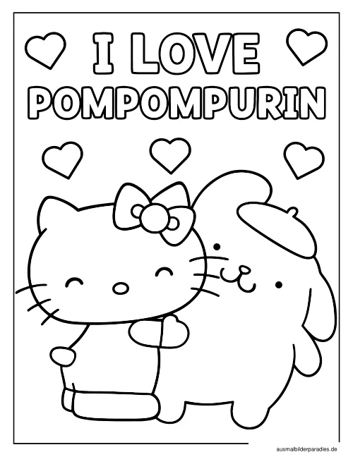 Pompompurin Ausmalbild 2 - kostenlos zum Ausdrucken